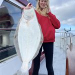 Jessica Ryan of Oakland with 14-pound halibut