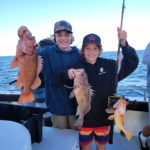 Adam and Noah Teply enjoyed non-stop action for big rockfish aboard the Miss Beth on opening day of rockfish season.