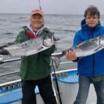 Craig Maynard from Menlo Park, and John Modzelewski from Daily City with a couple salmon up to 12lbs caught on anchovies