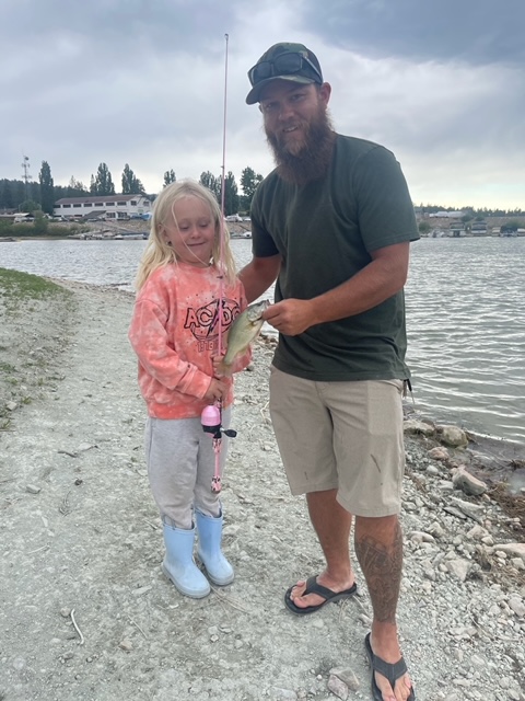 Both trout and bass biting in top of water column at Big Bear Lake