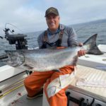 Dave Cruz out of the East Bay with 25-pound Bodega Bay salmon on a private boat