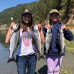 Kylie and Maycee Jacks of Eureka with Klamath River salmon