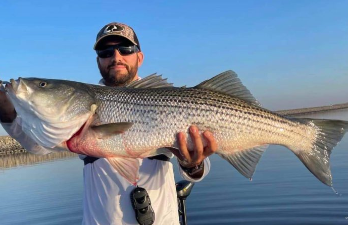 STRIPER LIMIT LARGEMOUTH BASS STRIPED BASS FISHING LOS VAQUEROS RESERVOIR  LAKE CALIFORNIA ADVENTURE 