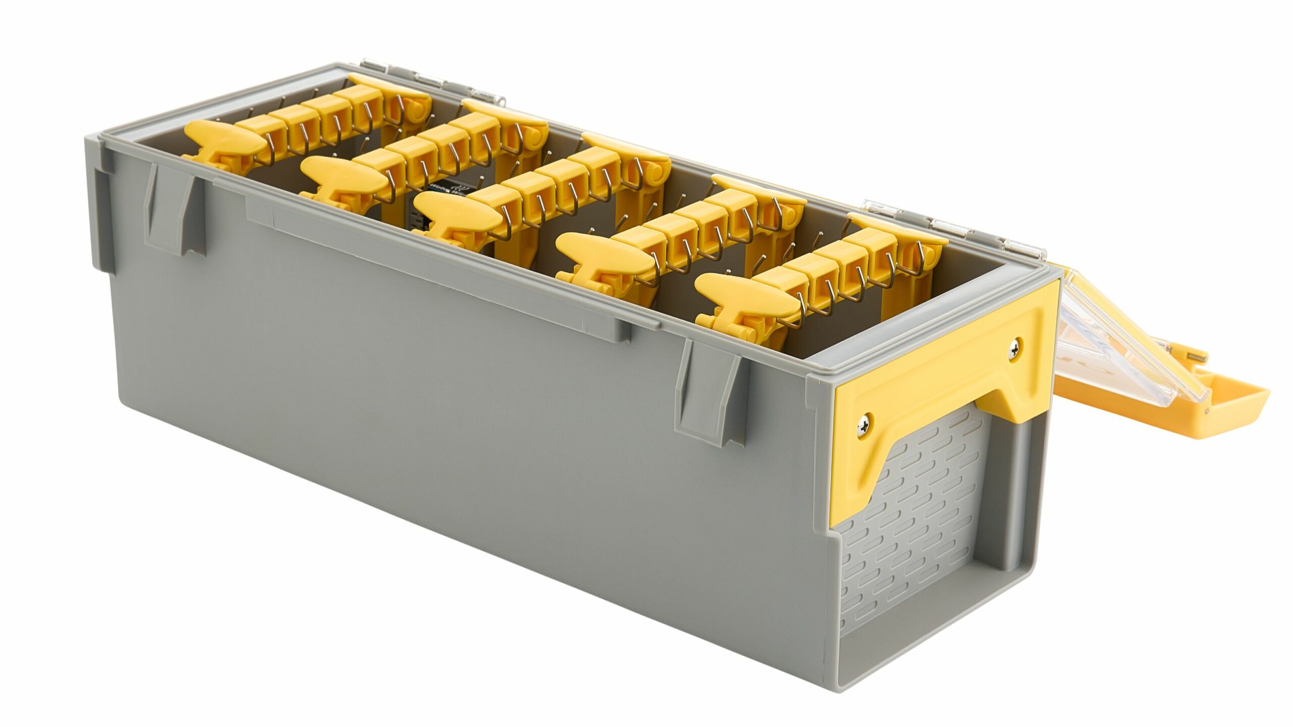 Plano Edge Frog Bait Box - Tough Utility Storage For Fishing Lures In Gray/Yellow