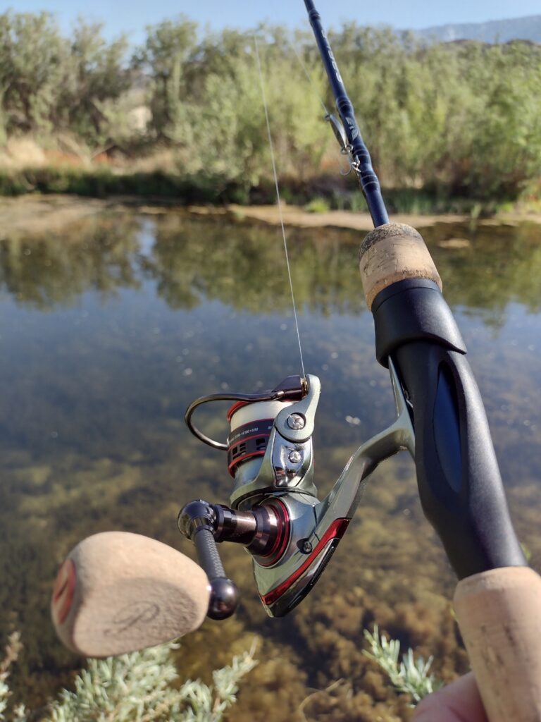 2 Fenwick spinning fishing rods with Pflueger reels EXCELLENT !!!