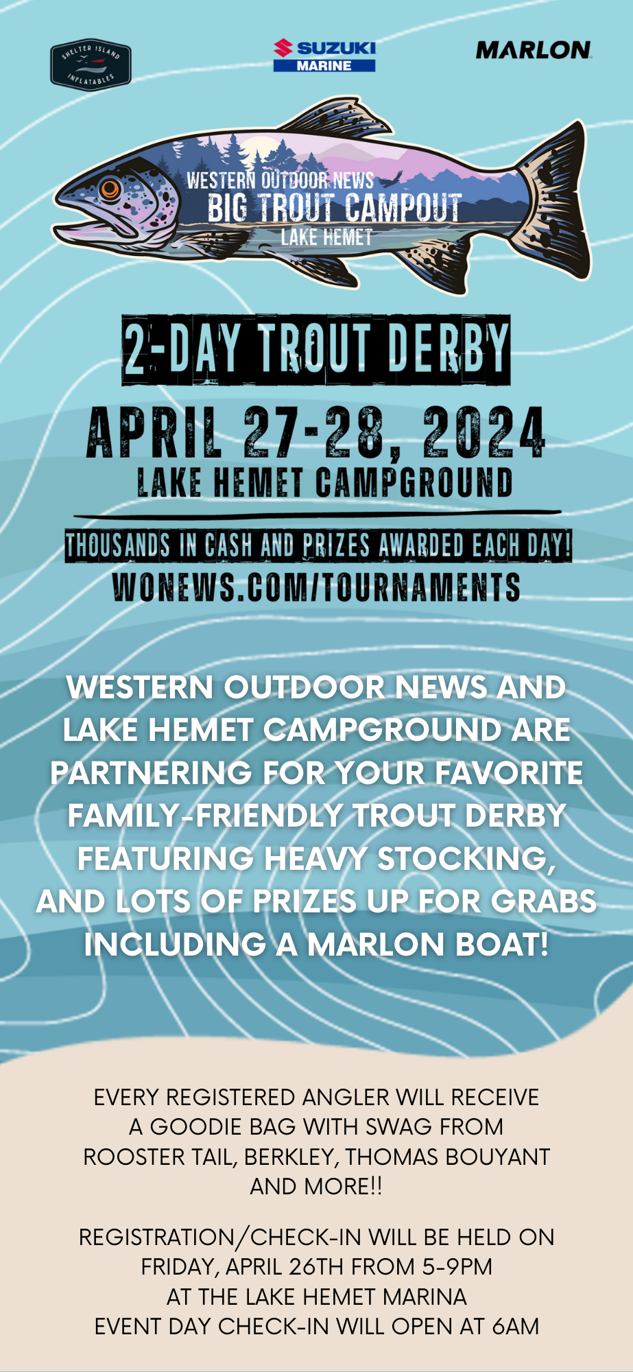 Lake Hemet Big Trout Campout – April 27-28, 2024