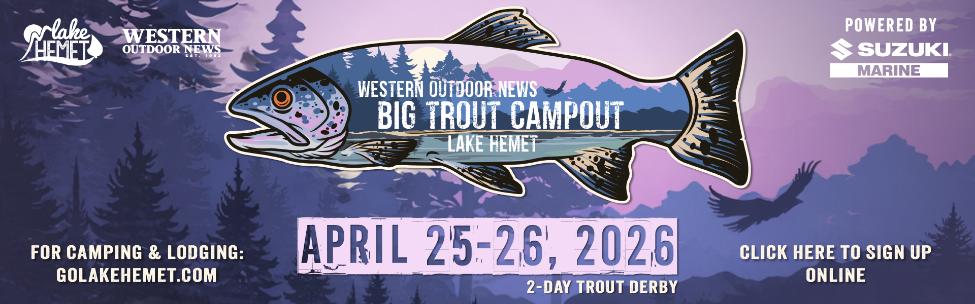 2026 Big Trout Campout Homepage masthead banner